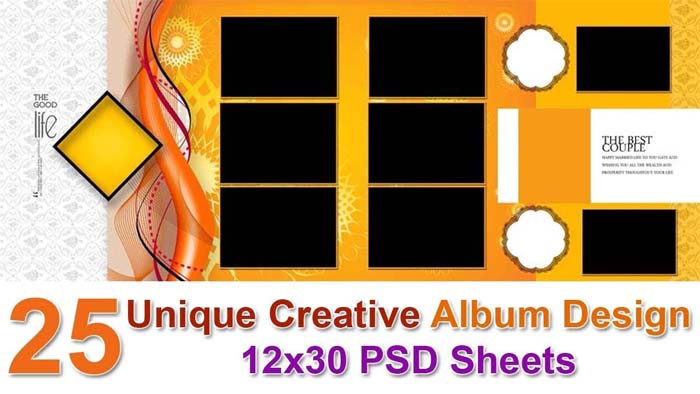 25 Unique Creative Album Design 12x30 PSD Sheets