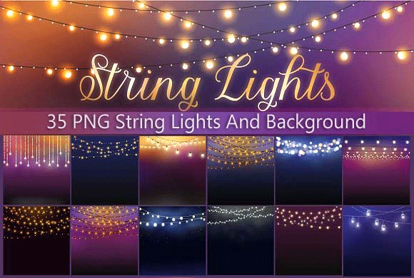 35 String Lights PNG Clipart