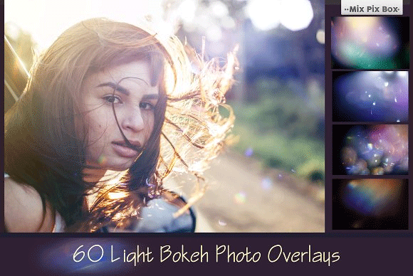 60 Light Bokeh Overlays Background