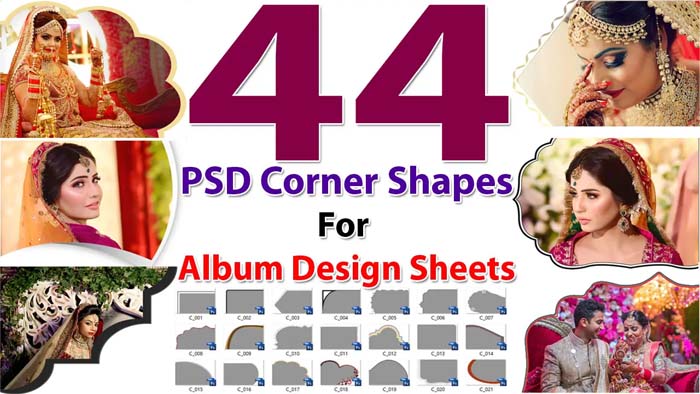 44 PSD Corners Shapes For Album Design Sheets