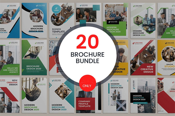 20 Bi-fold Brochure Psd Template Bundle