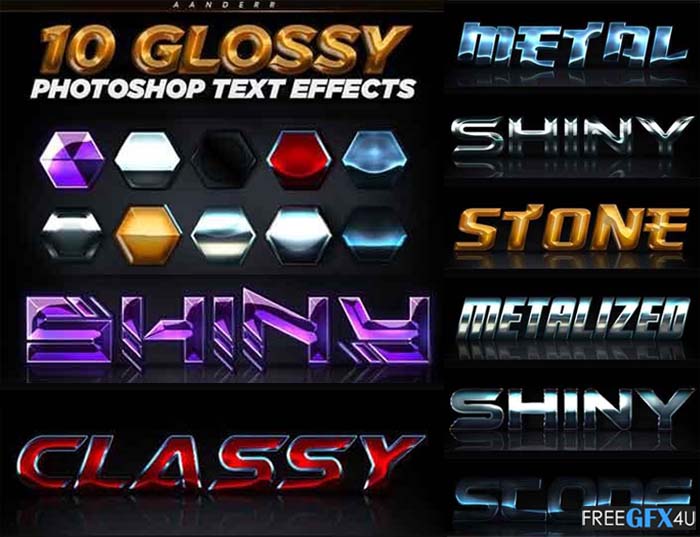 10 Glossy Photoshop Text Effects