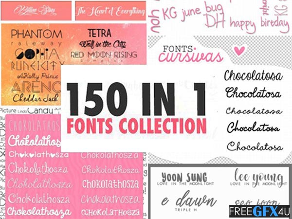 150 Awesome Fonts Collection Bundle