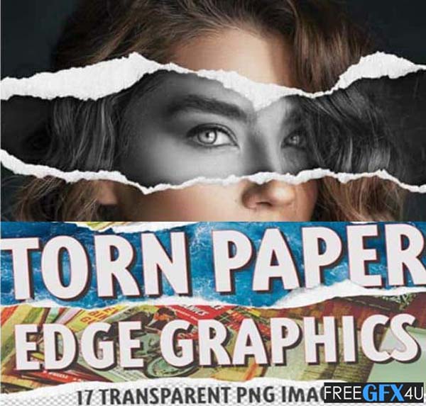 Torn Paper Edge PNG Collage Effects