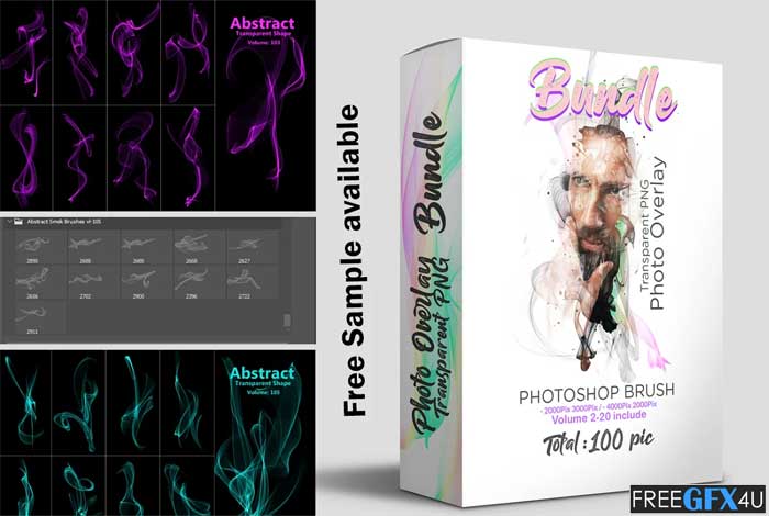 Abstract Motion Brush And PNG Bundle