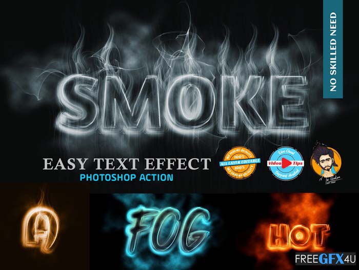 Smoke Text Effect Plugin Photoshop Action