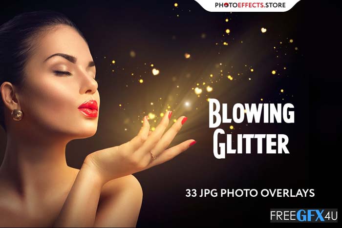 CreativeMarket – 29 Blowing Glitter Photo Overlays
