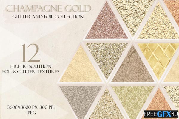 Creativefabrica – Champagne Gold Glitter Digital Paper
