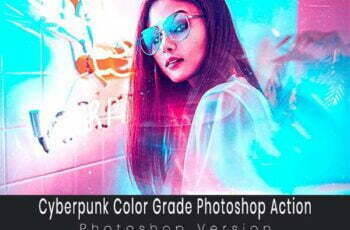 Graphicriver – Cyberpunk Color Grade Photoshop Action
