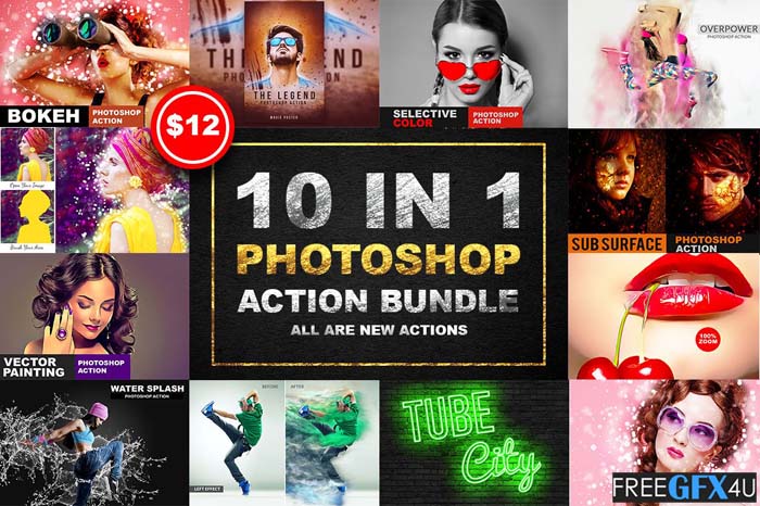 10 In 1 Photoshop Action Bundle V-1