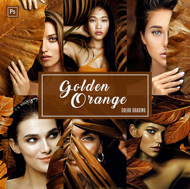 Golden Orange (Color Grading) Photoshop Action