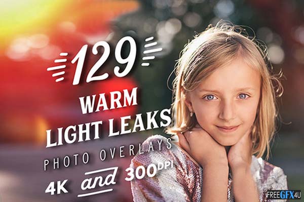 129 Warm Light Leaks Photo Overlays