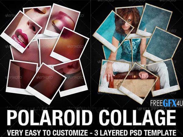 Graphicriver – Polaroid Collage Photo PSD Template