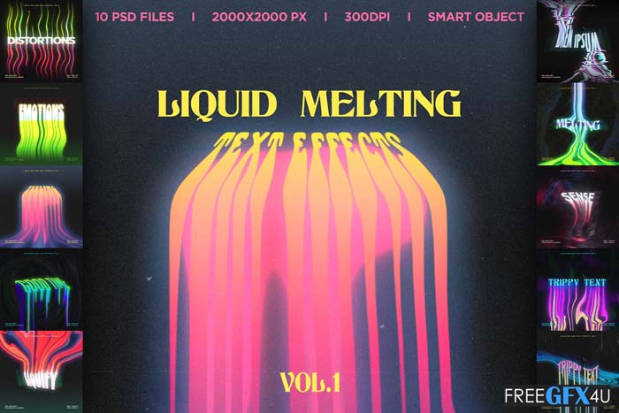 Liquid Melting PSD Text Effects