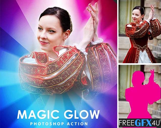 Magic Glow Photoshop Action Free Download 