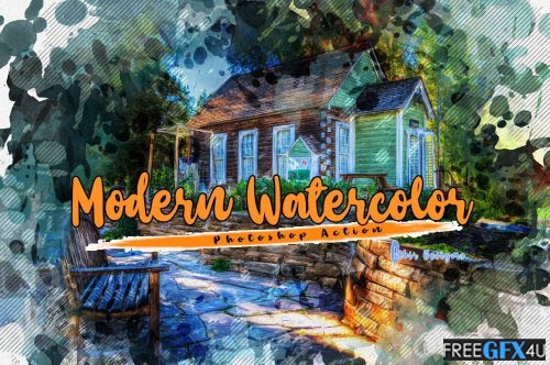 Modern Watercolor Photoshop Action