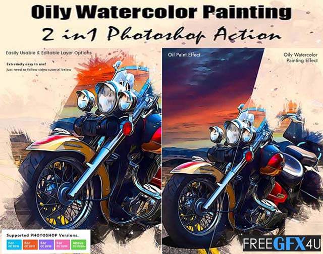 Oily Watercolor Painting Action