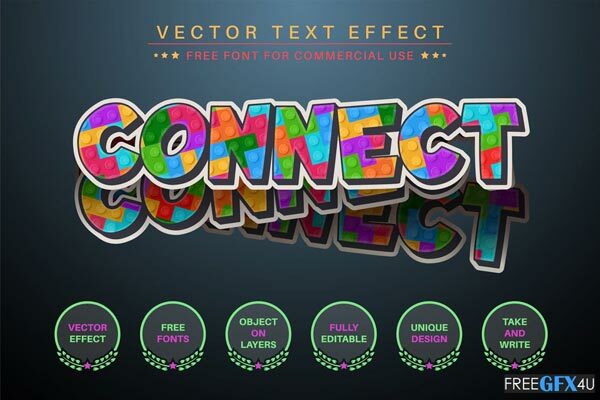 Puzzle Connect Editable Text Effect