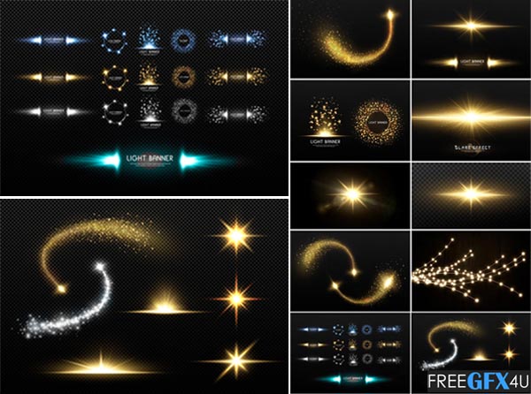 Vector Luminous Elements – Gold Star Magic Lights