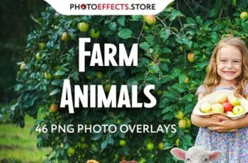46 Farm Animals Photo Overlays