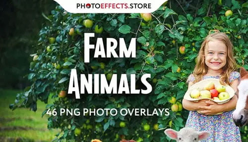 46 Farm Animals Overlays
