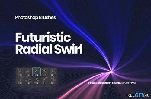 Futuristic Radial Swirl Photoshop Brushes