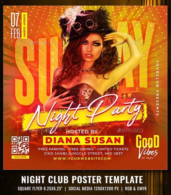 Night Party Club Poster 
