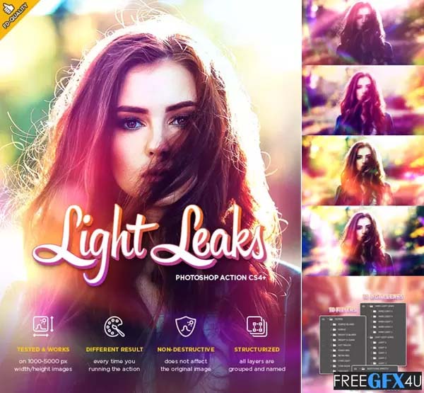 Light Leaks Photoshop Action Free Download