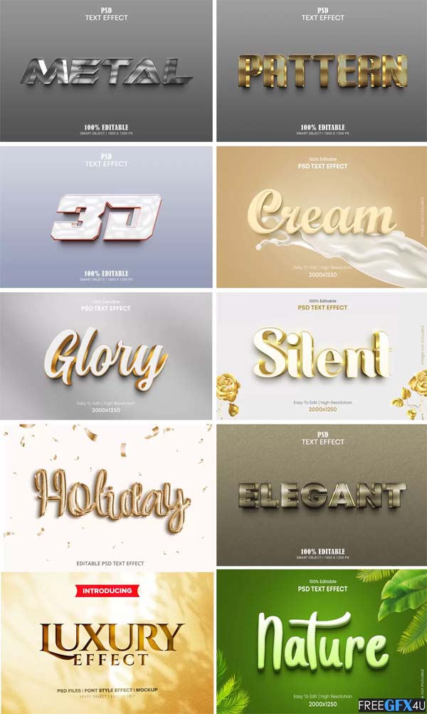 Top 10 Luxury 3D Gold Text Effects PSD Mockup