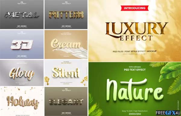 Top 10 Luxury 3D Gold Text Effects PSD Mockup Free Download