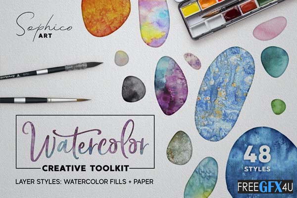 Watercolor Layer Effects Paper Texture For Adobe Photoshop