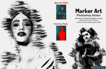 CreativeMarket – Marker Art Photoshop Action