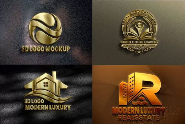 16 3D Realistic Logo PSD Mockups