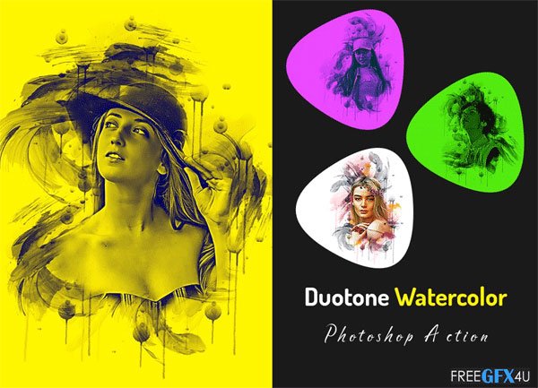 Duotone Watercolor Action