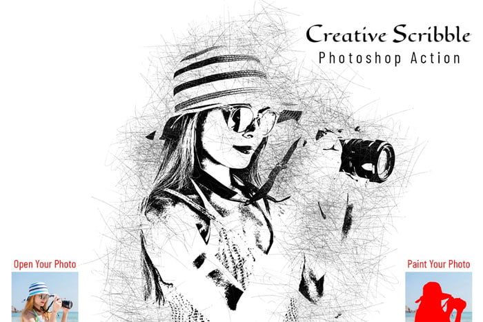 CreativeMarket - Creative Scribble Photoshop Action