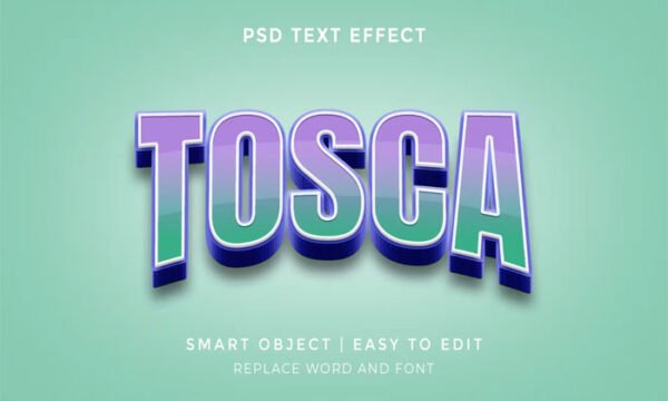 3D Tosca Editable Text Effect
