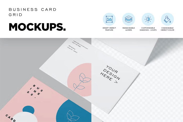 Business Card Grid Mockups