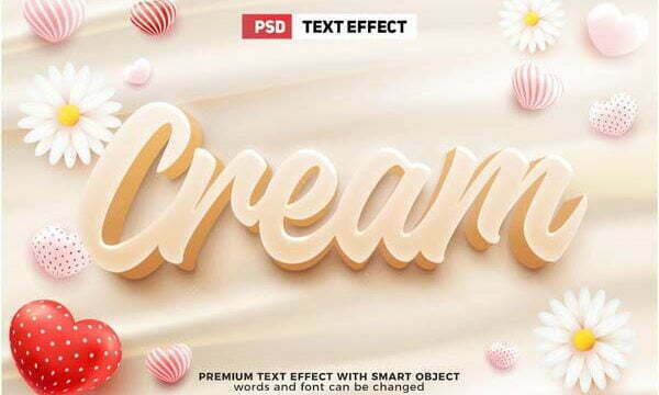 Clean Soft Cream 3D Editable Text Effect Style