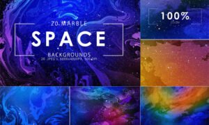 CreativeMarket - Space Marble Backgrounds