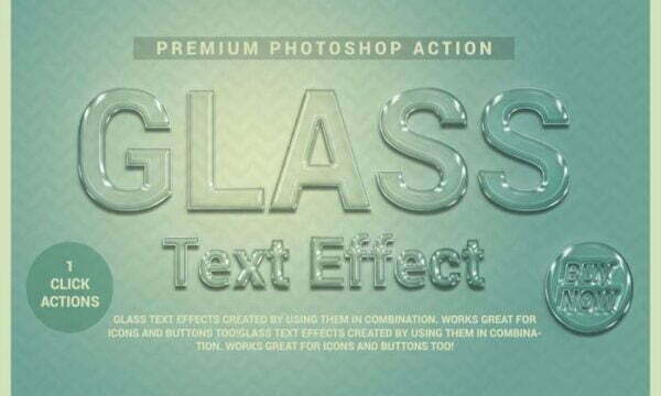 CreativeMarket - Glass Text Effect Photoshop Action