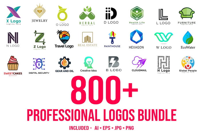 800 Professional Logos Bundle