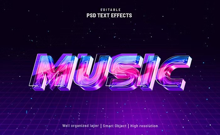 Music Party Galaxy Glass Text