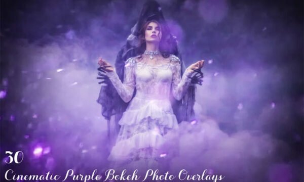 30 Cinematic Purple Bokeh Overlays