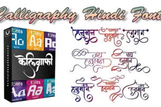 131 AMS Hindi Calligraphy Fonts Pack