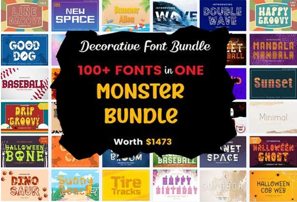 140 Decorative Font Bundle