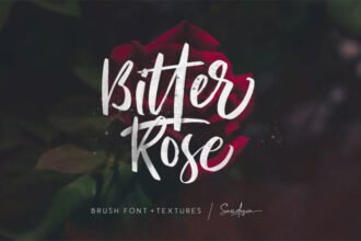 Bitter Rose Brush Font (+Textures)