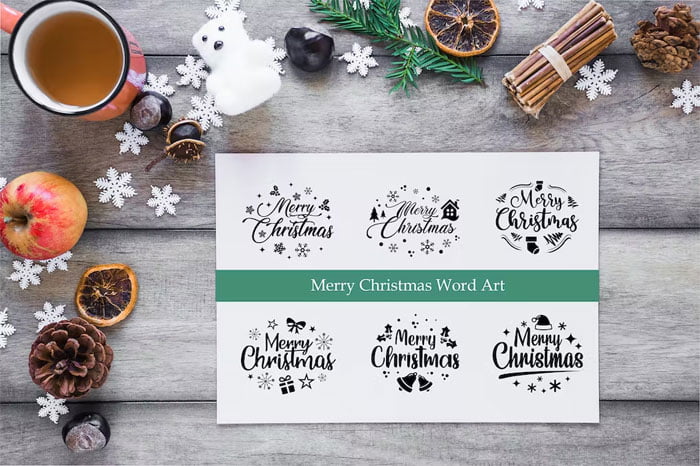 Christmas Print Design Pack Christmas Word Art