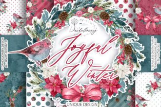 Joyful Winter Digital Paper Pack