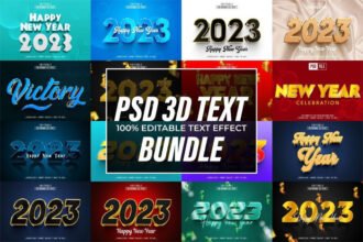 New Year Bundle 3D Editable Text Effect