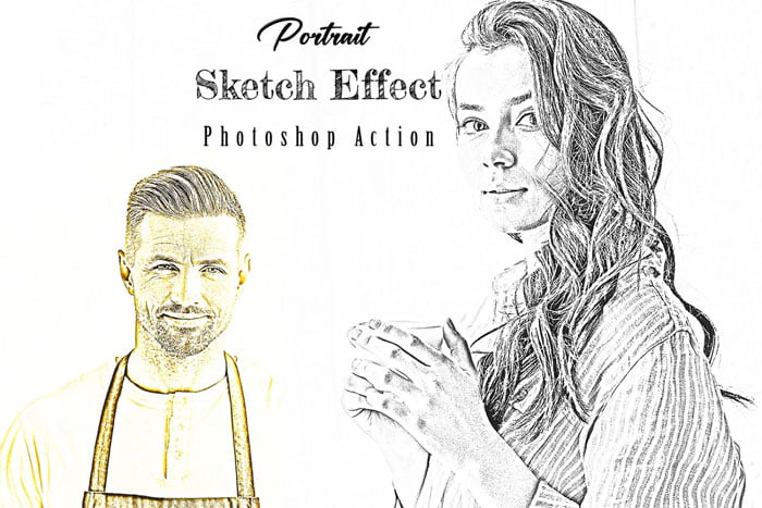 Portrait Sketch Effect PS Action